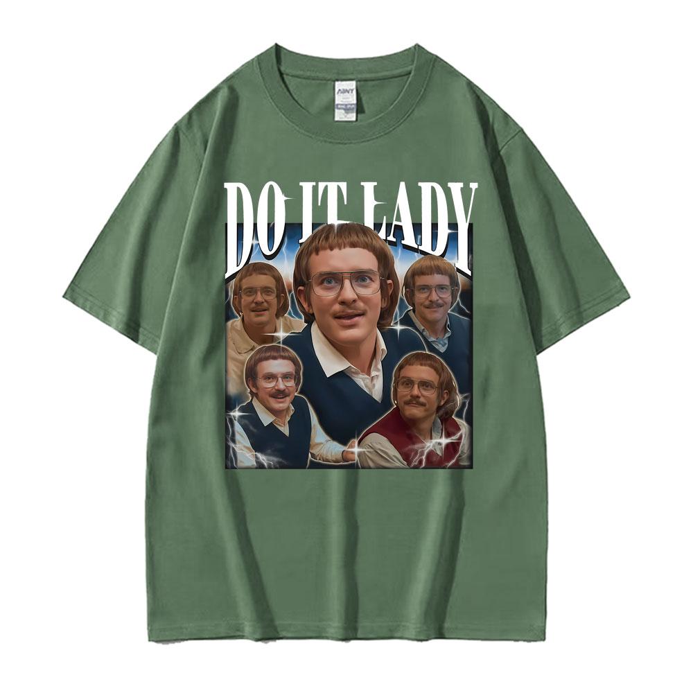 Do It Lady Meme Chit Retro Lustig Klassischer Print T-Shirt Unisex Damen Mode Übergroße T-Shirts Kurzarm Gemütliches T-Shirt Streetwear
