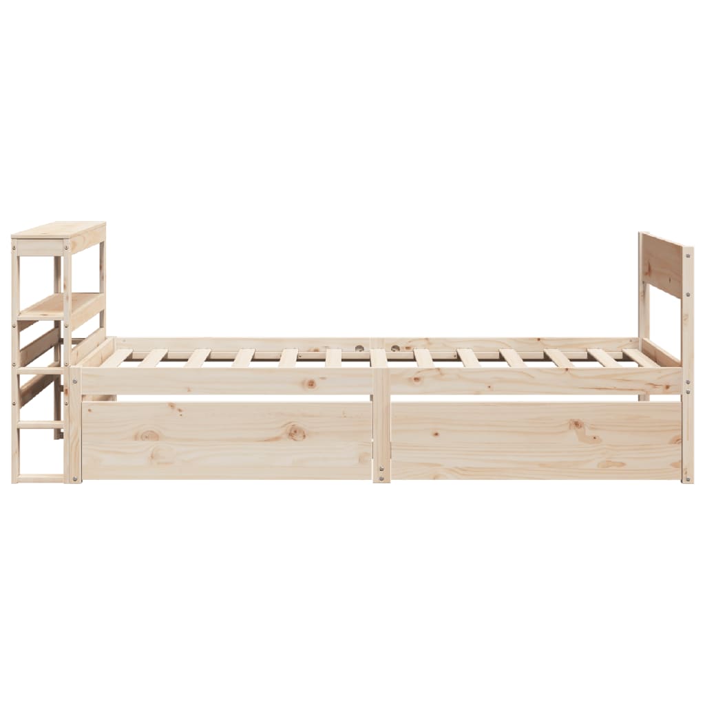 Vidaxl Bed Frame Without Mattress, 75X190 Cm, Solid Pine Wood