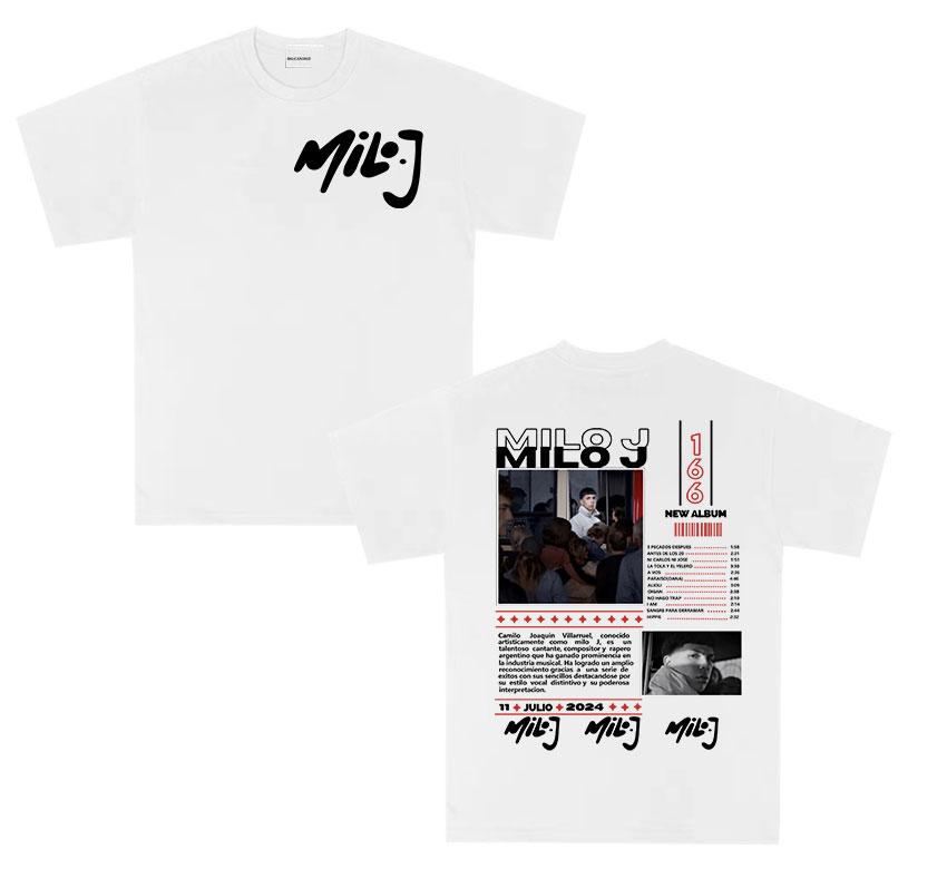 Rapper Milo J Tour Album T Shirts Unisex Retro High Quality Short Sleeve Tshirts Oversized Cotton TShirt Streetwear