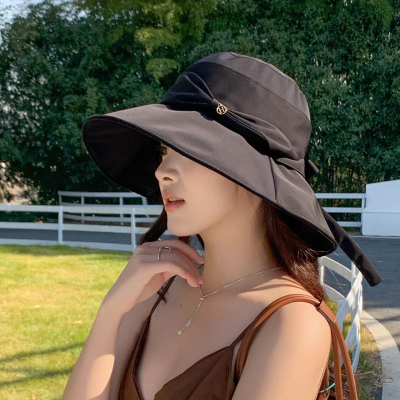 Summer Fashion Versatile Sun Hat Children's Designer Bow Bucket Hat High-end Face Small Sunscreen Hat