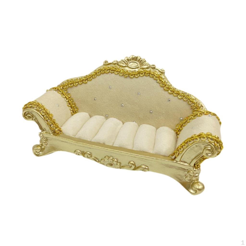 Couch Jewelry Display Stand Earring Stud Home Decoration Dollhouse Ring Bearer Box Rings