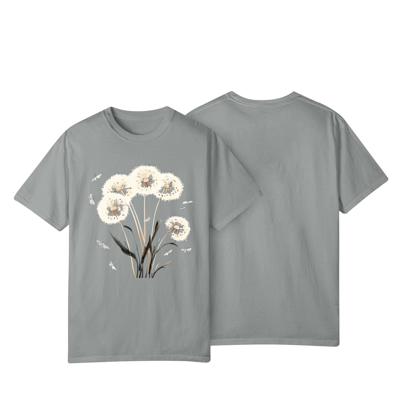 

Women s Casual Sunflower Print Street Slim Fit Short Sleeve T-Shirt Top XL