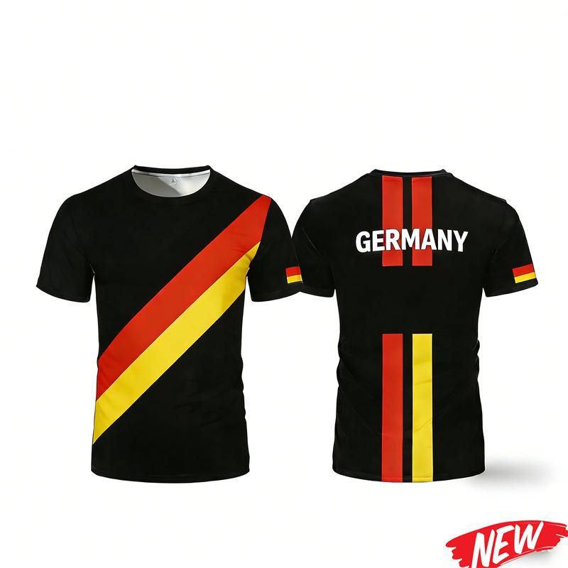 Fashion Germany Flag Graphic T Shirt Men Trendy 3D Printed Football Jersey Cool Streetwear Short Sleeve Oversized Tee Shirts