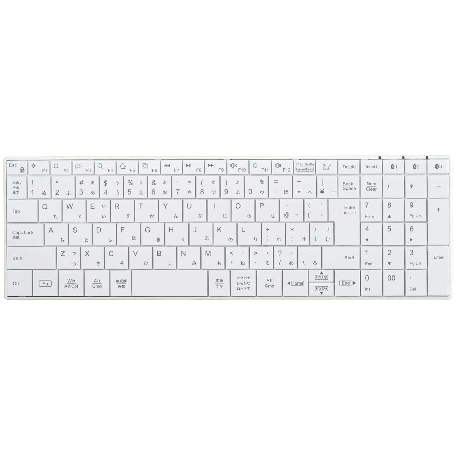 

Buffalo Bluetooth Compatible Compact Keyboard Compatible Remote Telework At Home White BSKBB325WH 5.0 PC/Windows/Mac/iPhone16/iPadOS/Android білий