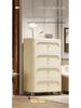 Cream Style Plastic Storage Cabinet: Thick Drawer-Type Bedside Table for Bedroom or Living Room Snack Storage.