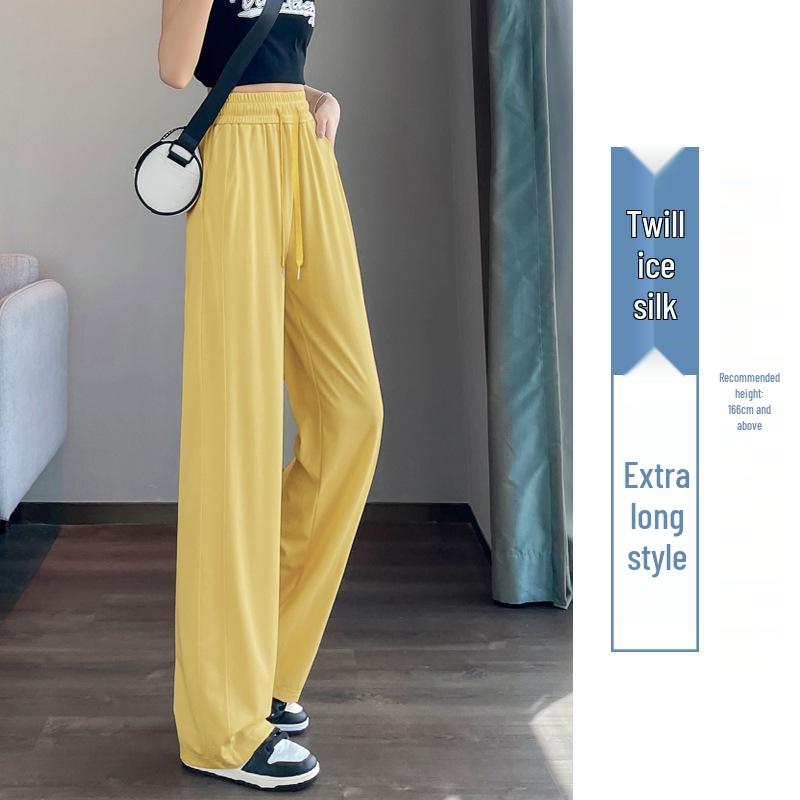 Women's Petite Velvet-Lined Wide-Leg Sweatpants, Straight-Leg Style, Height-Enhancing, 2025 Autumn/Winter Collection.