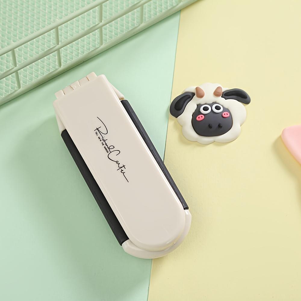 Portable Folding Hair Brush with Mirror Anti-static, Stretchable Mirror Mini Travel Size, Durable ABS Plastic Handle, Cute Bow Decorative Comb