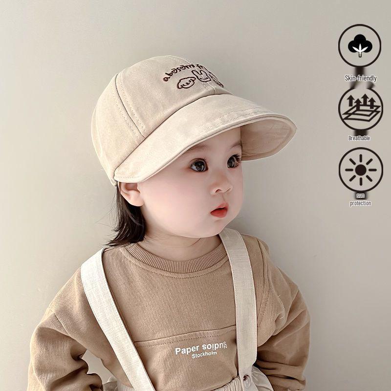 Kids' Spring & Autumn Brimmed Bucket Baseball Cap - UV Sun Protection for Baby Boys & Girls