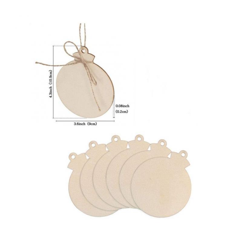 50 Stück DIY Weihnachtsschmuck Aus Holz, Große Scheiben Aus Naturholz, Vorgebohrt mit Loch, Holzkreise für Weihnachtsbasteleien
