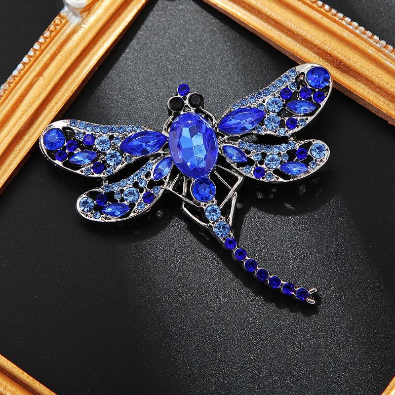 

Fashion Rhinestone Wings Dragonfly Brooches For Women Man Suit Coat Jeweley Accessries Gifts A2