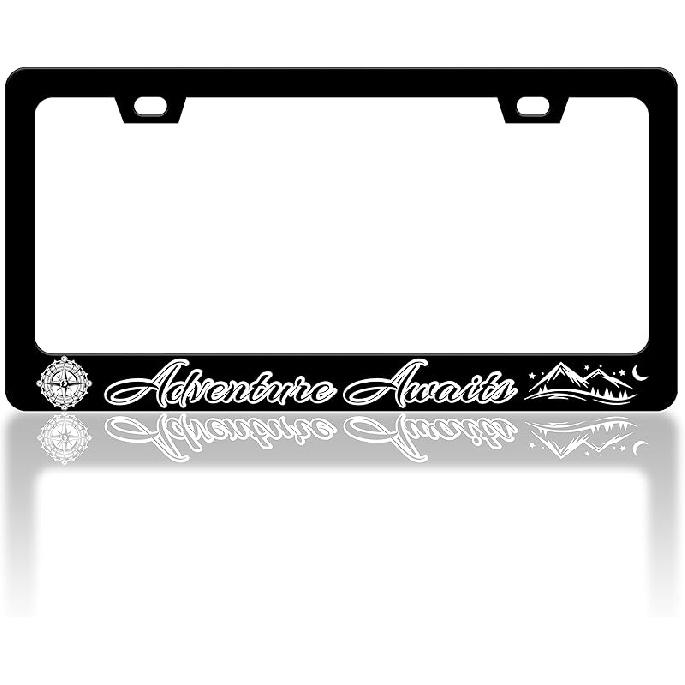 Cherry Blossoms License Plate Frame Beautiful Pink Flowers License Plate Frames Funny Auto Accessory Bracket Stainless Steel License Plate for Women