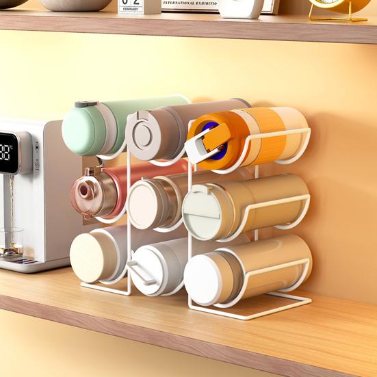 Portabottiglie d'acqua impilabile per armadietto da cucina, piano di lavoro, tazza ad alta capacità, portatazza da viaggio