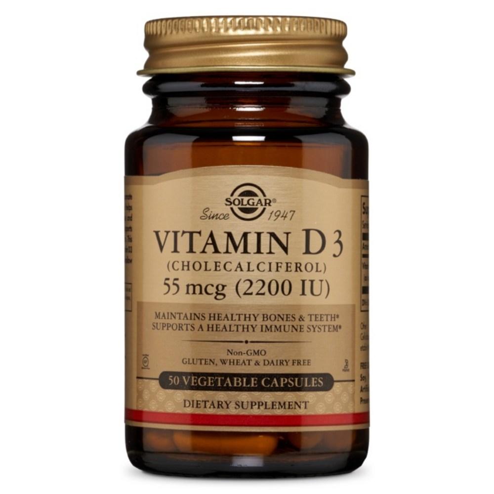 Solgar Vitamin D3 (Cholecalciferol) 2200 IU Vegetable Capsules 50 Tablets 1 pcs