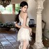 Europe, America, South East Asia wholesale women's temperament lady slant shoulder ruffle edge thin dress tide