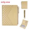 Ladies Fashion Card Holder Pu Material With Weaving Pattern Design And Letter Print For Everyday Carry