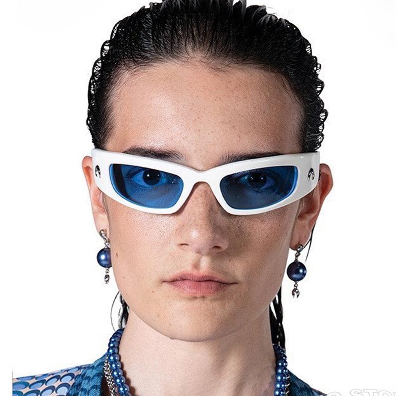 New Arrival Moon Rectangular Trend Sunglasses Women Man Cycling Outdoor Sports Vintage Hip Hop Punk UV400