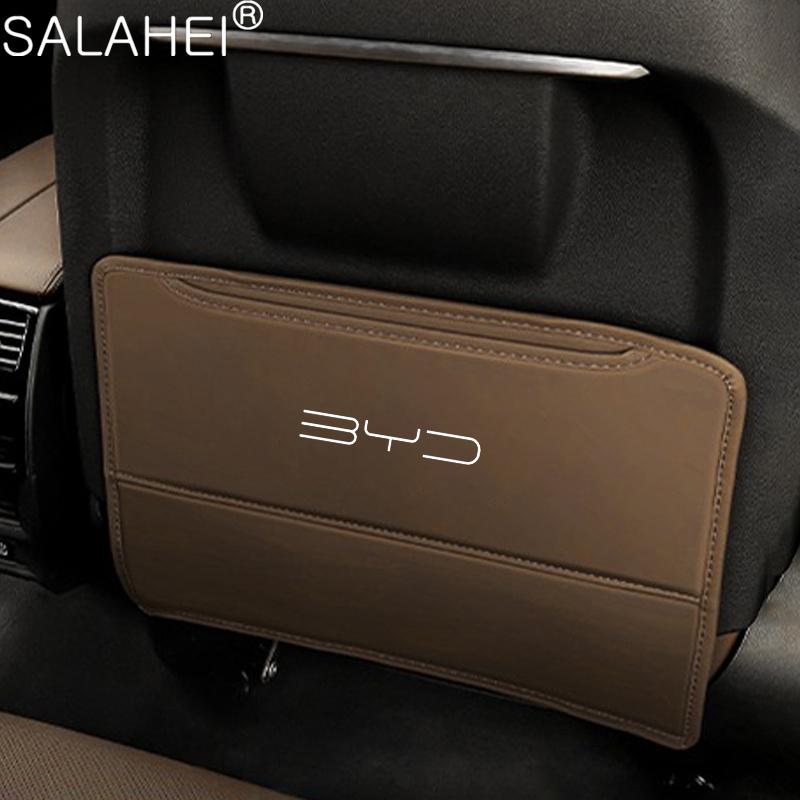 Fashion Car Seat Anti Kick Pad Protector Leather Cover For BYD Atto 3 Yuan Plus Han Tang EV F3 E6 Dmi Song F0 Qin Pro G3 I3 S6