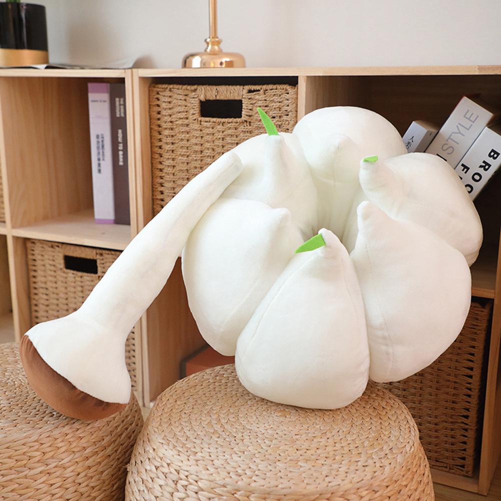 Garlic Plush Pillow, 15.7 Inch Garlic Plush Toy, Vegetable Stuffed Pillow For Home Living Room Bedroom Decor, Soft Pillow Toy For Boys Girls Kids