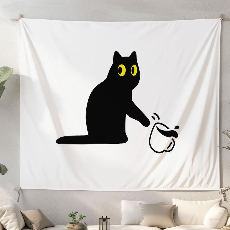 Black Cat tapestry 75x100 чёрный