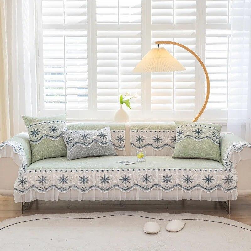 Universal Ice Silk Jacquard 2023 New Lace Non-slip Leather Cushion Cover Fresh Summer Cool Sofa Cushion Summer
