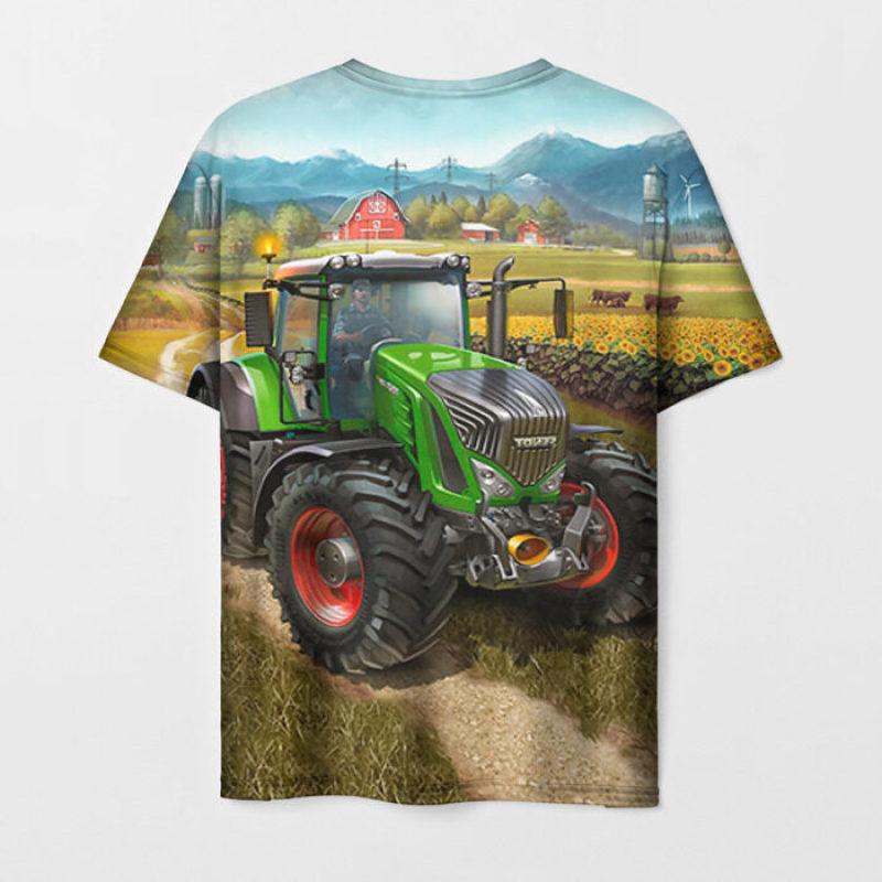 T-Shirts 3D-Druck LKW-Traktoren Sommer Kinder Rundhals T-Shirt Übergroße Jungen Mädchen Unisex Mode Lose Kinderkleidung
