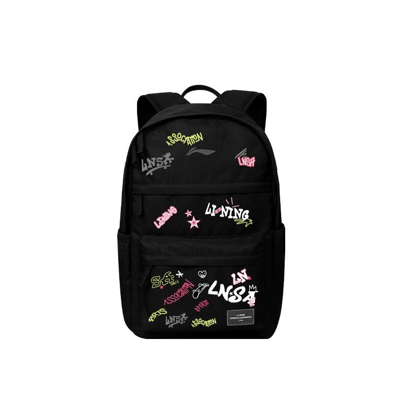 Li Ning Polyester Backpack Unisex Black YBSV039-4A12
