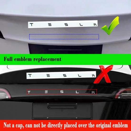 For Model 3/Y Tailgate Ert Letters Emblems ABS Material Compatible with