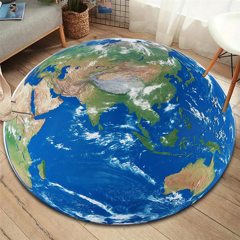 Beautiful Scenery Round Area Rug,Carpet Rug for Living Room Bedroom Sofa Playroom Decor,Non-slip Floor Mat