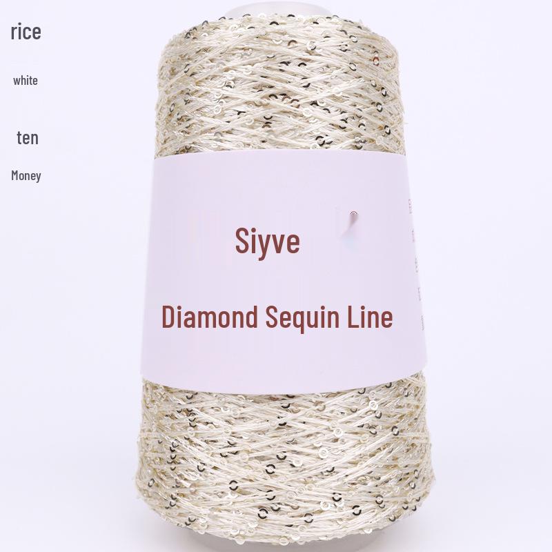 Filato di paillettes Siyue 2mm - Lana tessuta a mano per progetti fai da te (100 grammi)