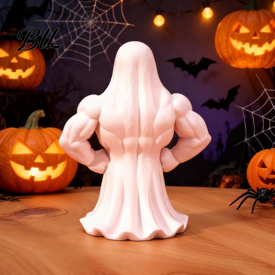 Оригинальный подарок для друзей 3D-печатная фигурка призрака Баффа, Забавная мускулистая фигурка для рабочего стола, Прочный настольный аксессуар-украшение, Жуткий декор на Хэллоуин, Для дома