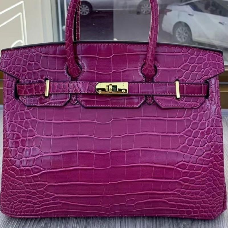 Yijinyuan 2024 Alligator Leather Platinum Bag Handbag Women Shoulder Fashionable Sweet Large-capacity