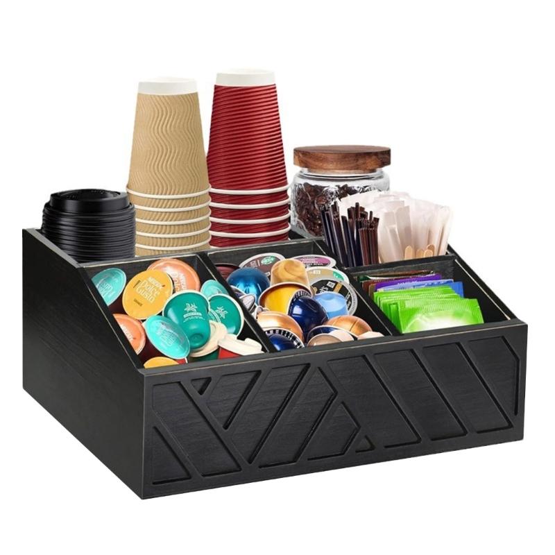 Multipurpose Coffee Organizers with Engraved Designs Portable Accessory for Creating Clean Coffee Bar Environment
