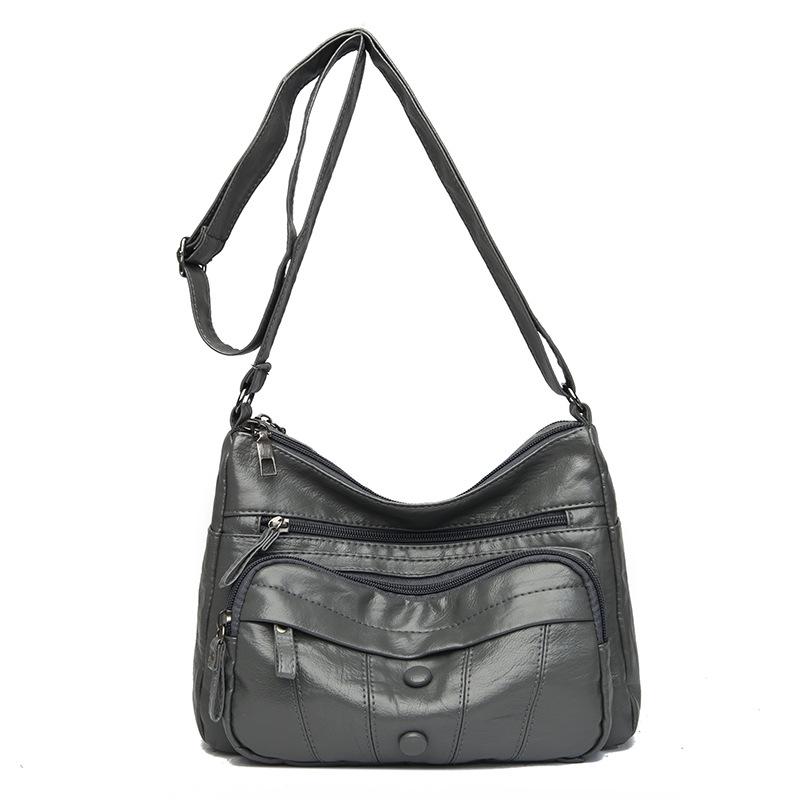 Women's Bag PU Soft Leather Texture Slanted Bag New Large Capacity Shoulder Bag Simple Fashion Mother Bag Trendy