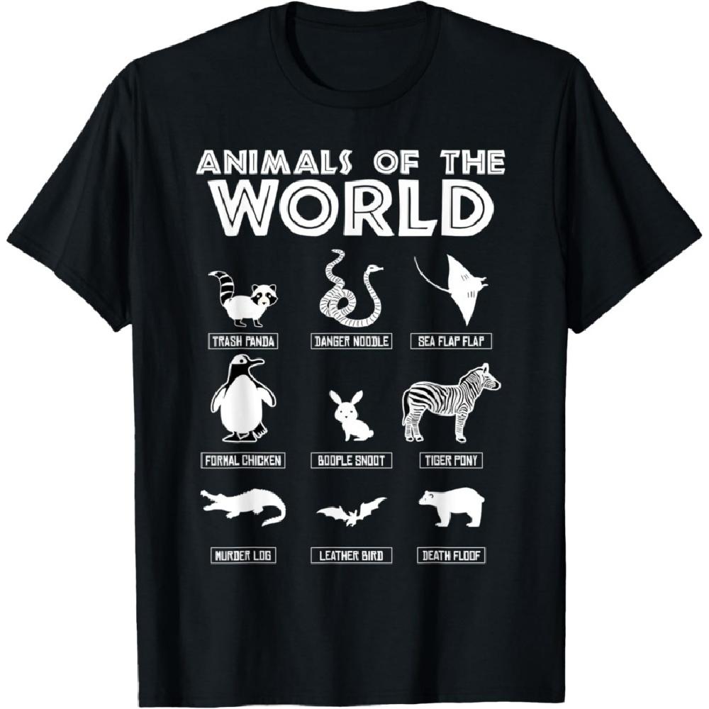 

Animals Of The World T-Shirt, Funny Animal Tee S