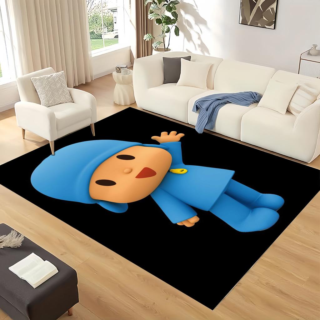 3D Fun P-Pocoyo Elly Pato Cartoon Carpet Rug for Home Living Room Bedroom Sofa Doormat Decor,kids Play Non-slip Floor Mat Gift