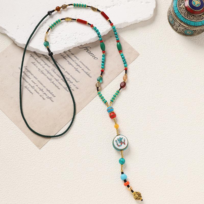 

Original design Nepalese necklace long beaded niche exquisite exotic Tibetan women s sweater chain