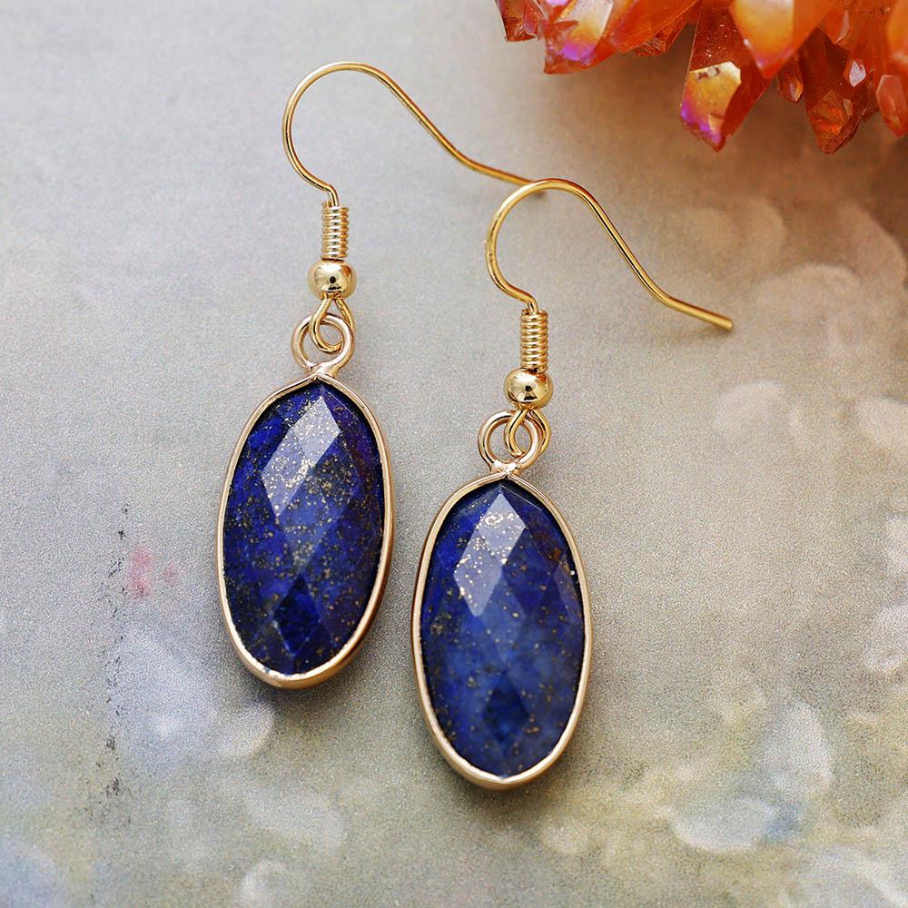 Simple Natural Stone Crystal Pendant Earrings Popular Jewelry