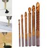 6Pcs Titanium Coated HSS Drill & Saw Carpenter Woodworking Wood Plastic Metal Hole Grooving