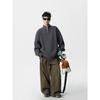 Men's High-Neck Half-Zip Loose Knit Sweater - Retro Style, Solid Color, Versatile for Autumn/Winter.