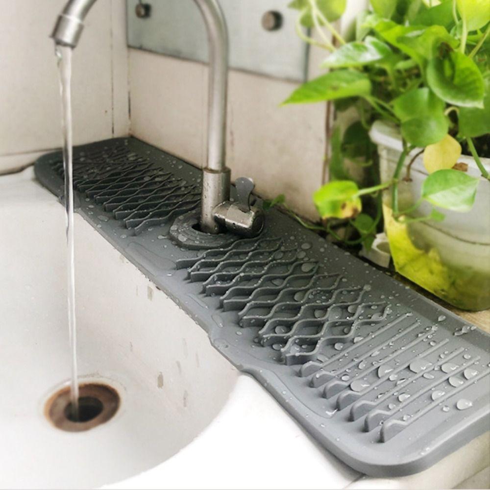 Extended Faucet Splash Guard Silicone Sink Protectors Mat Easy To Stall Sink Draining Pad  Hotel