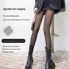 Women's Black Plush Stockings: Thick Winter Leggings, Gray One-Piece, Translucent Pantyhose