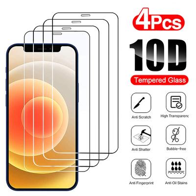 4 szt. Pełna obudowa szkło ochronne dla iPhone 11 12 13 14 15 Pro Max Mini ochraniacz ekranu na iPhone X XR Xs Max 6S 7 8 Plus szkło