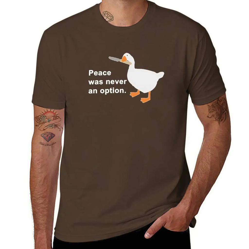 Peace Was Never An Option Goose T-Shirt Aesthetic clothing boys whites big and tall t shirts for men