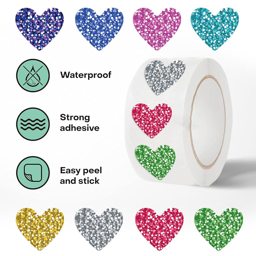 500 Pictures/roll Roll Sticker Tape Love Reward Sticker Hand Account Material Decorative Envelope Seal Sticker