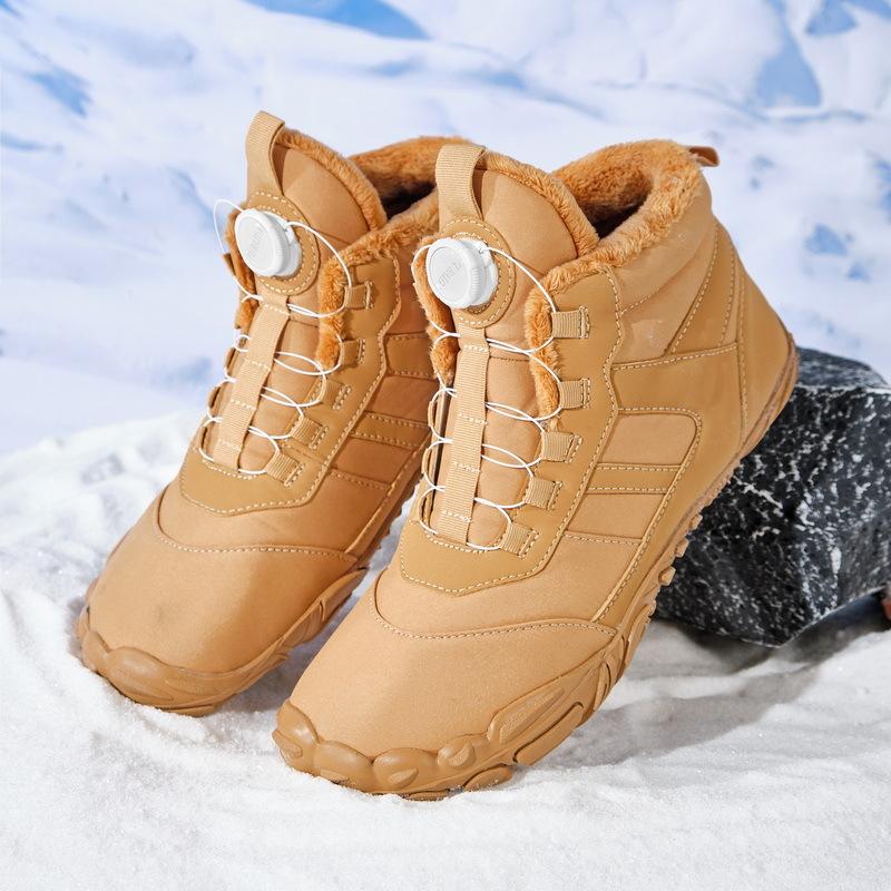 Winter Warm Women Men Sneakers Barefoot Waterproof Non-Slip Breathable Snow Boots High-top Padded Camping Hiking Ankle Shoes