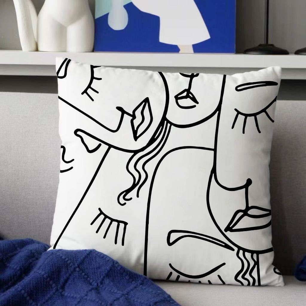 Black Luxury Pillow Cover, Sofa Cushion Cover, Dormitory Bedroom Pillow Cover, Pillowcase, Square Home Decoration