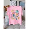 Ocean Theme Print T-shirt Casual Short Sleeve Crew Neck Top for Spring Clothing Harajuku Short Sleeve Clothes