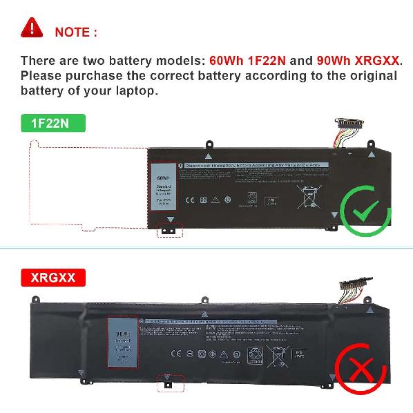 1F22N Laptop Battery for Dell Alienware M15 R1 M17 R1, G5 15 5590 5590-D2783W 5590-D2743B D2842W D2843W D2865B G7 15 7590 7790 D2785B