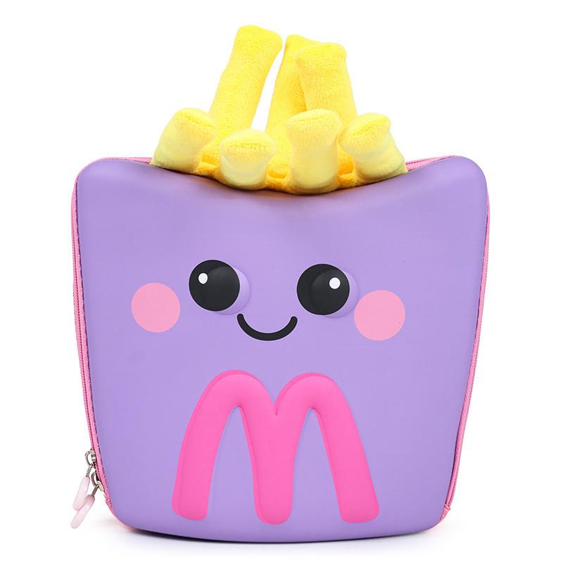 Kids School Lightweight Bag With Cartoon French Fry Design For Early Education