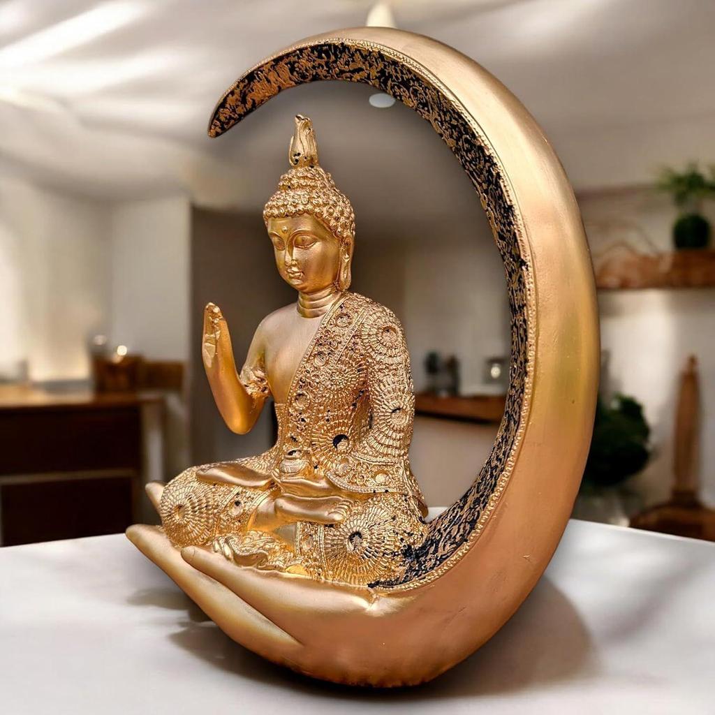 Big Meditating Moon Buddha Statue Showpiece